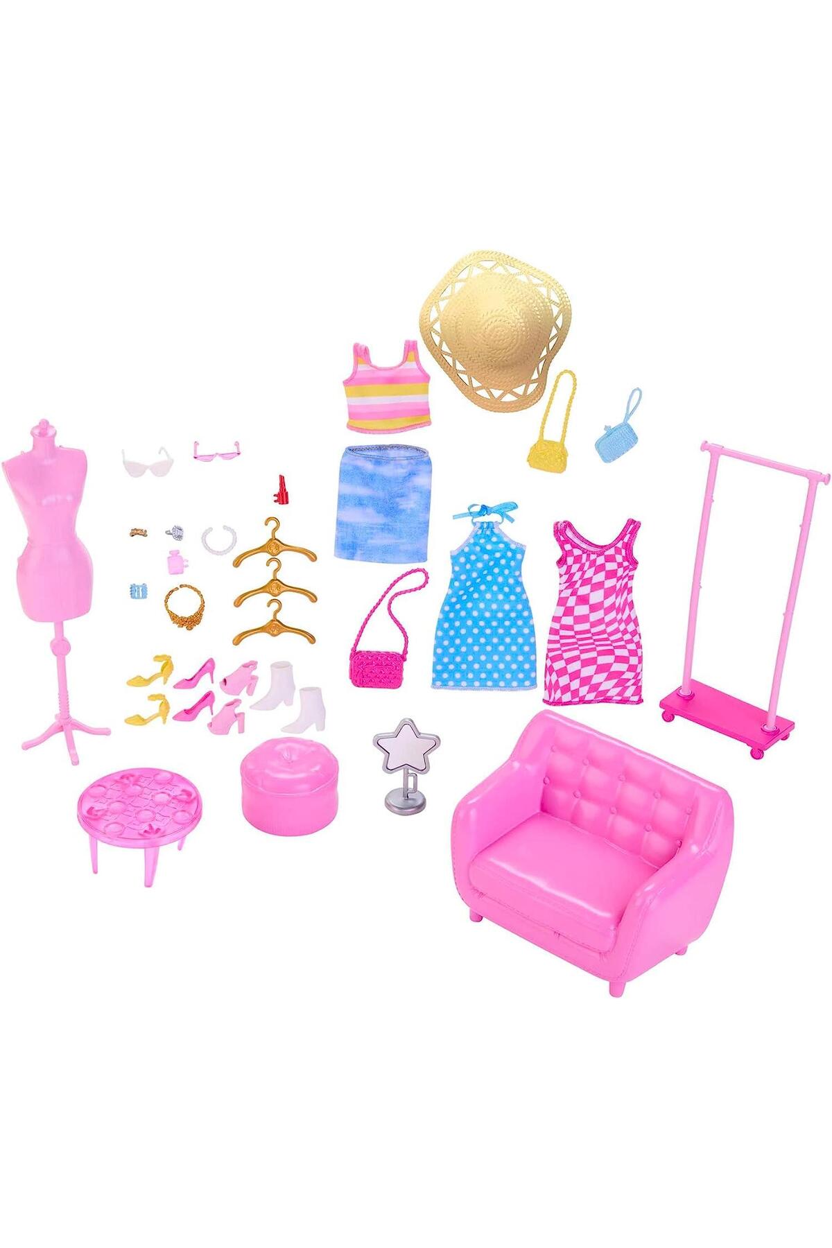 Barbie \'nin Kıyafet Ve Aksesuar Askısı Oyun Seti Hpl78 fotoğrafı 2 (önizleme)