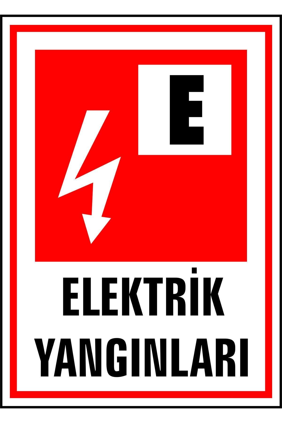 izmirdenet Elektrik Yangınları Kendinden Yapışkanlı Etiket 17,5 X 25 Cm