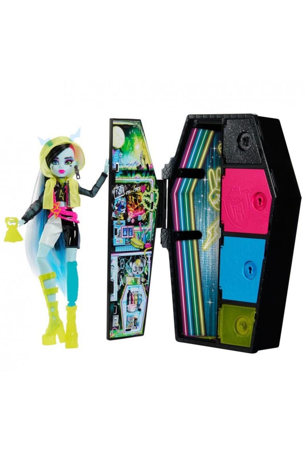 MONSTER HIGH-Neon Frights Frankie Stein Mysterious Friends Game Set - S3 Hnf79 2