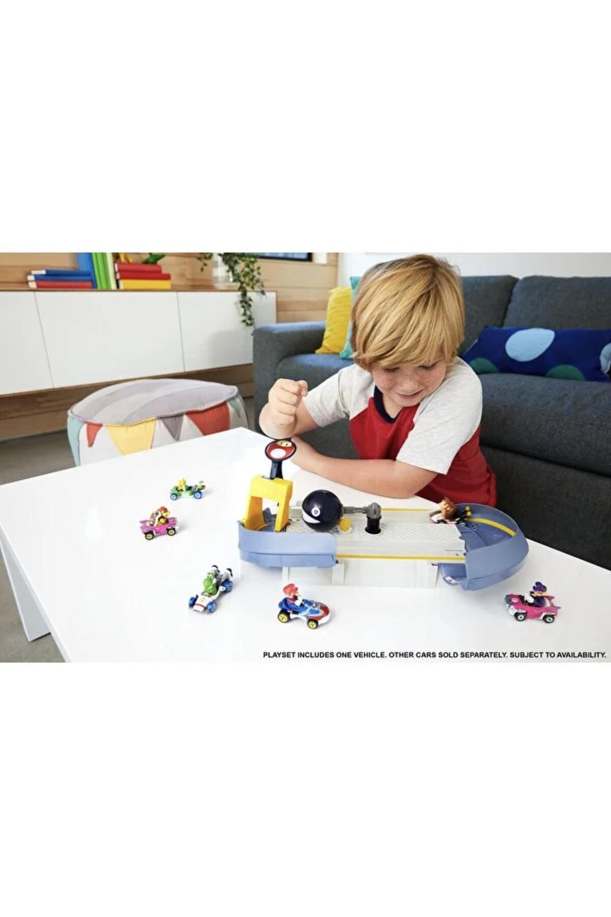 HOT WHEELS Mario Kart Çılgın Yaratıklar Oyun Seti Serisi - Chain Chomp Challenge Seti Gcp26-gky48 fotoğrafı 6 (önizleme)