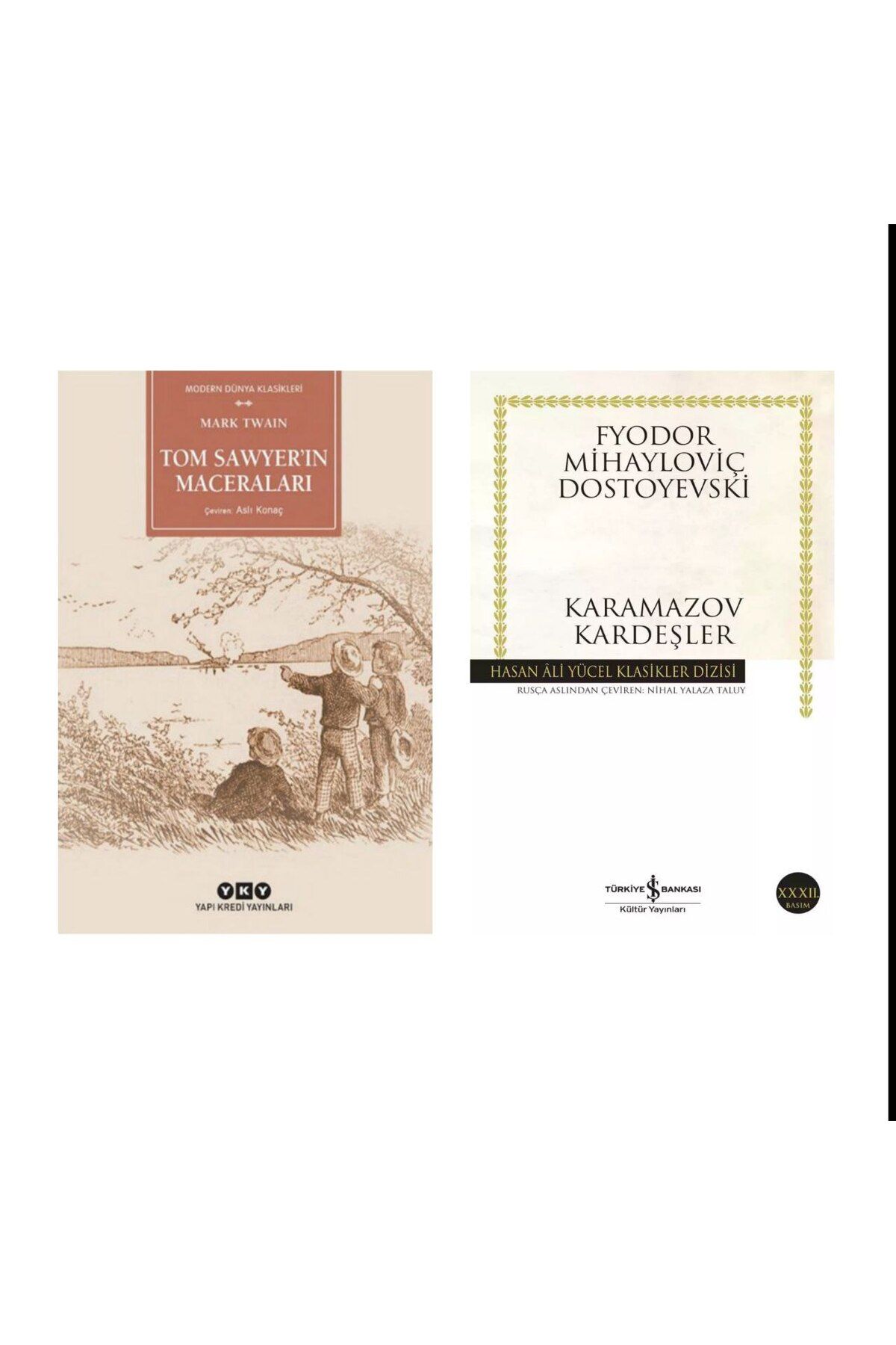 Yapı Kredi Yayınları Tom Sawyerin Maceraları-Mark Twain Karamazov Kardeşler - Fyodor Mihayloviç Dostoyevski