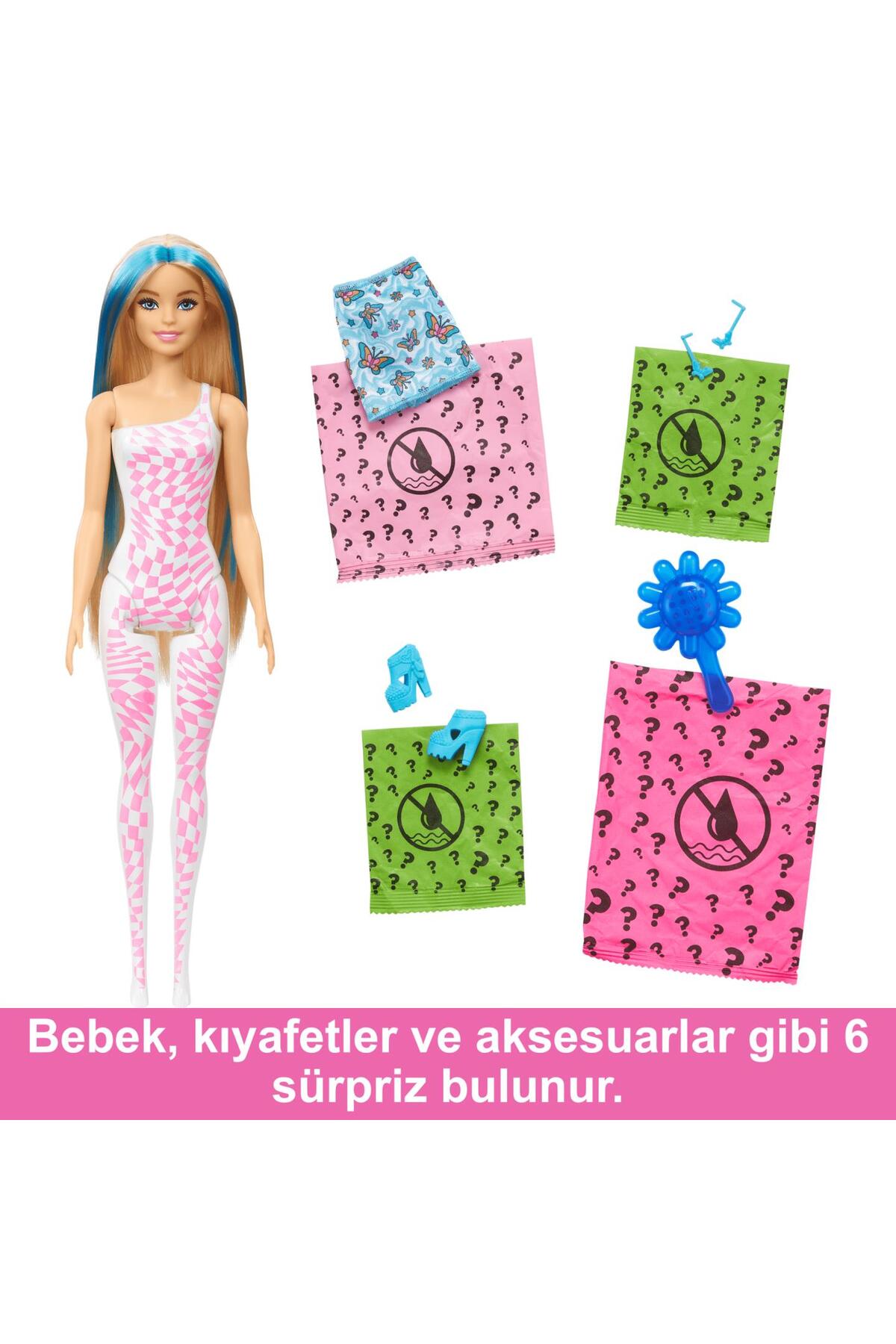 Barbie Color Reveal Renk Değiştiren Barbie Gökkuşağı Serisi Sürpriz Paket HRK06 fotoğrafı 5 (önizleme)
