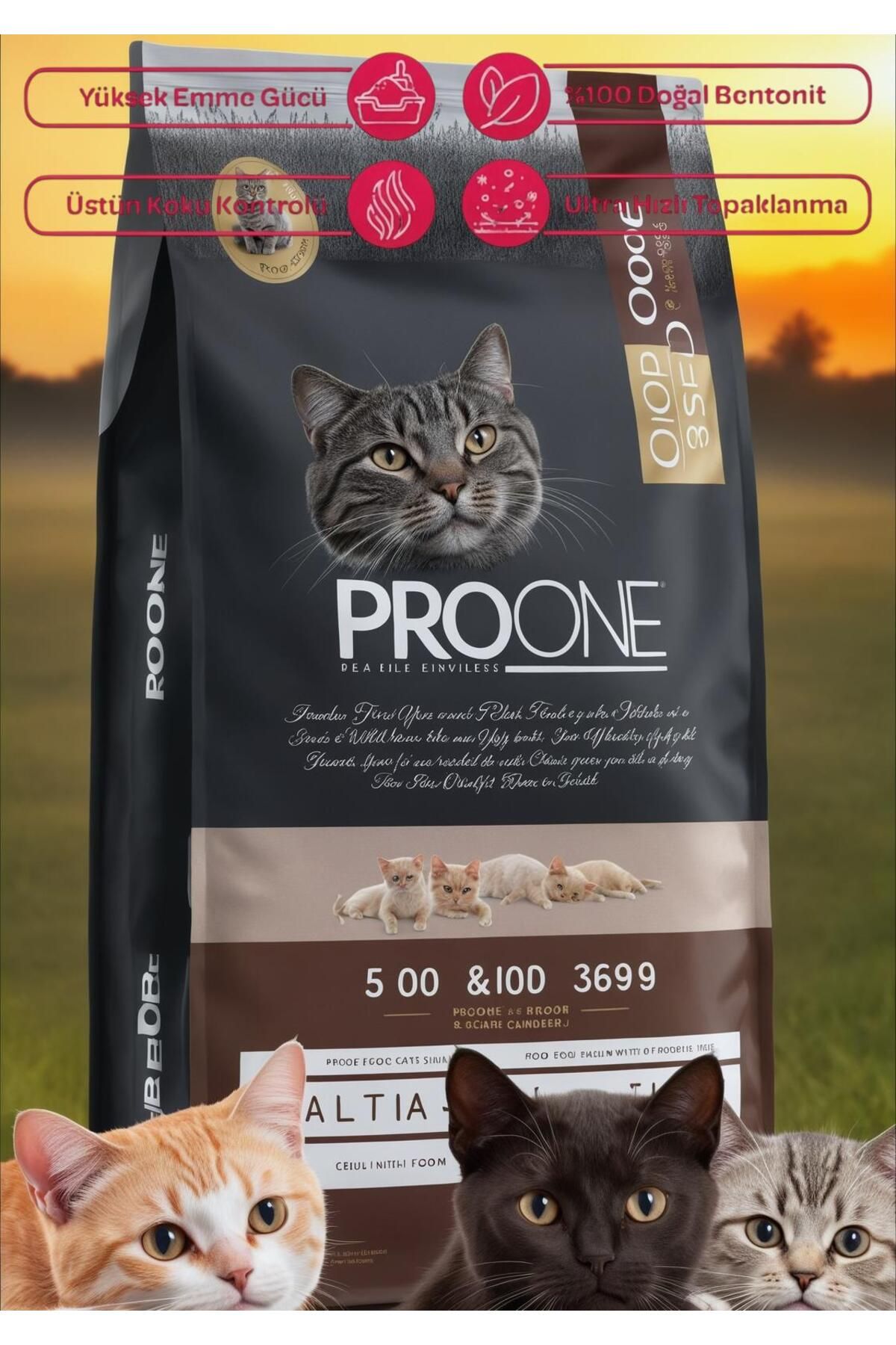 pro one Proone Kedi Kumu Aktif Karbonlu 10l