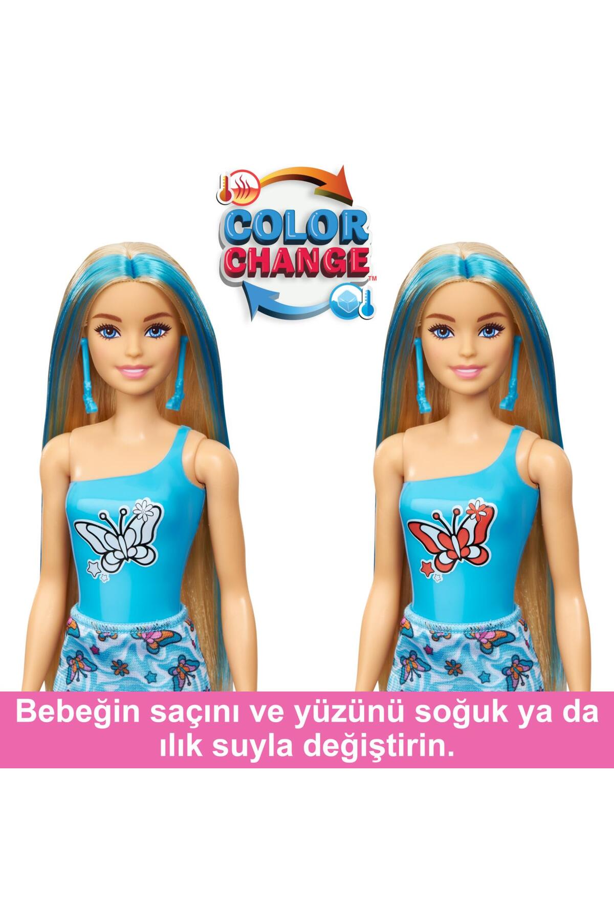 Barbie Color Reveal Renk Değiştiren Barbie Gökkuşağı Serisi Sürpriz Paket HRK06 fotoğrafı 4 (önizleme)