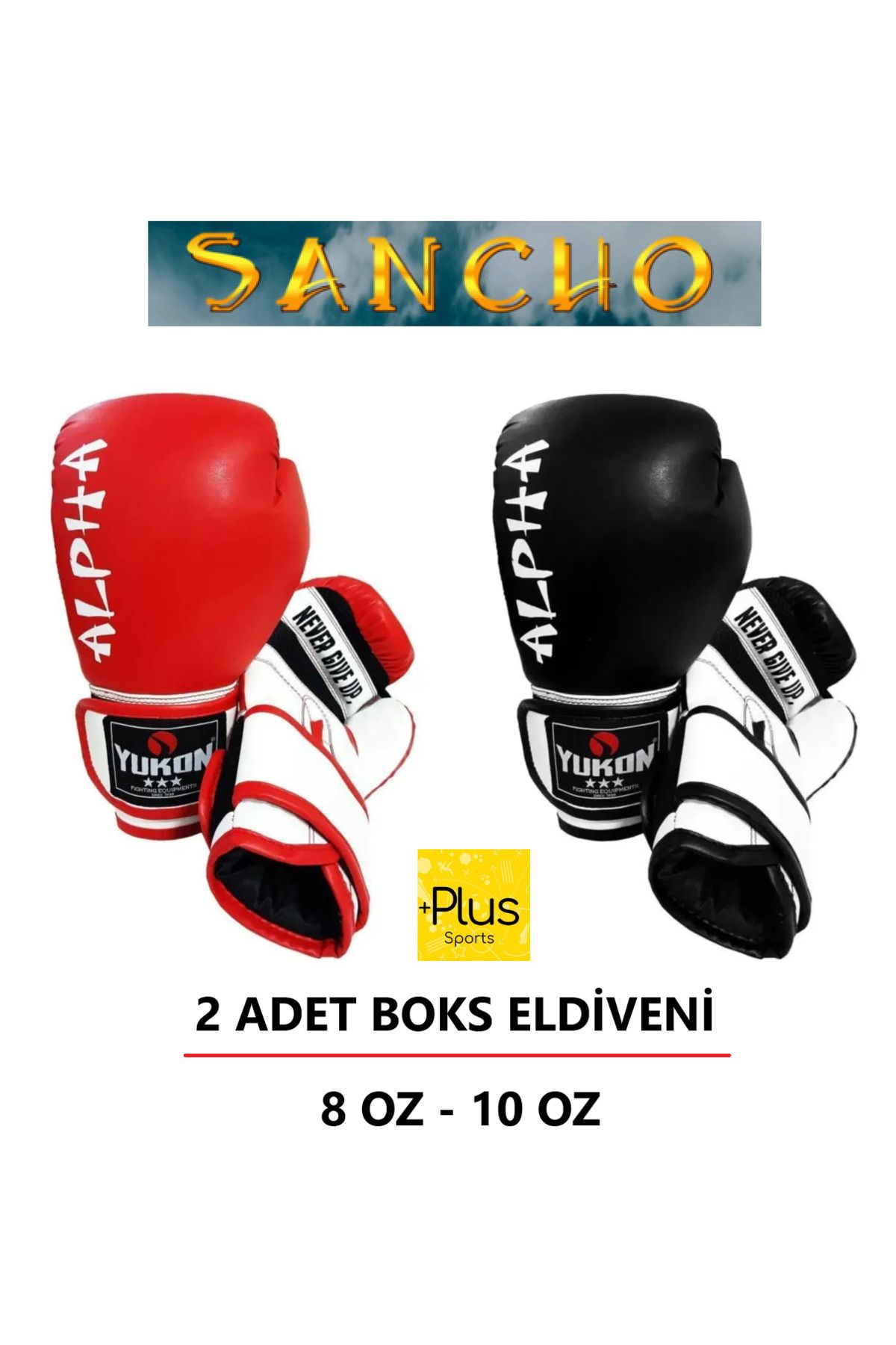 PLUSSPORT SANCHO BOKS ELDİVENİ ÖZEL SERİ SİYAH VE KIRMIZI ( 2 ADET )