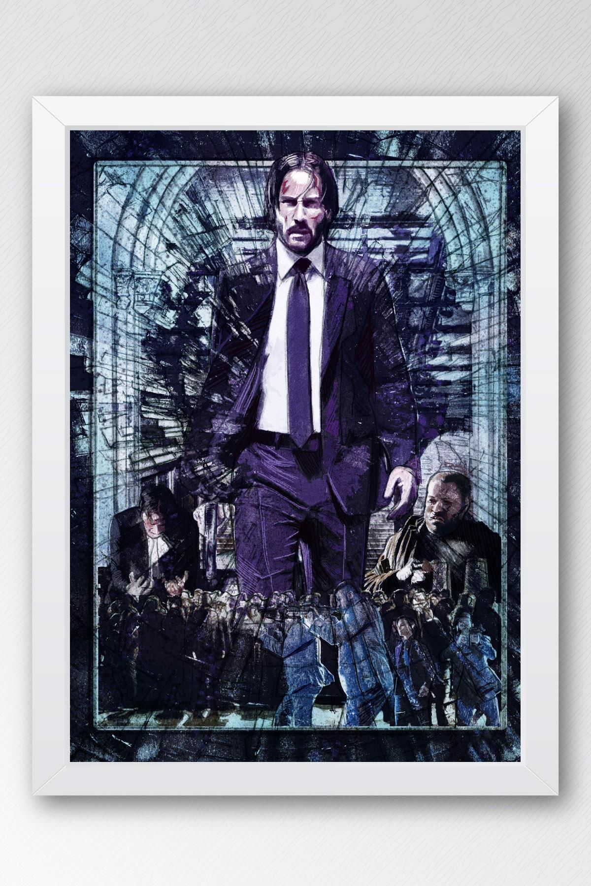 Saturn John Wick Çerçeveli Tablo - Film Posteri Tablo