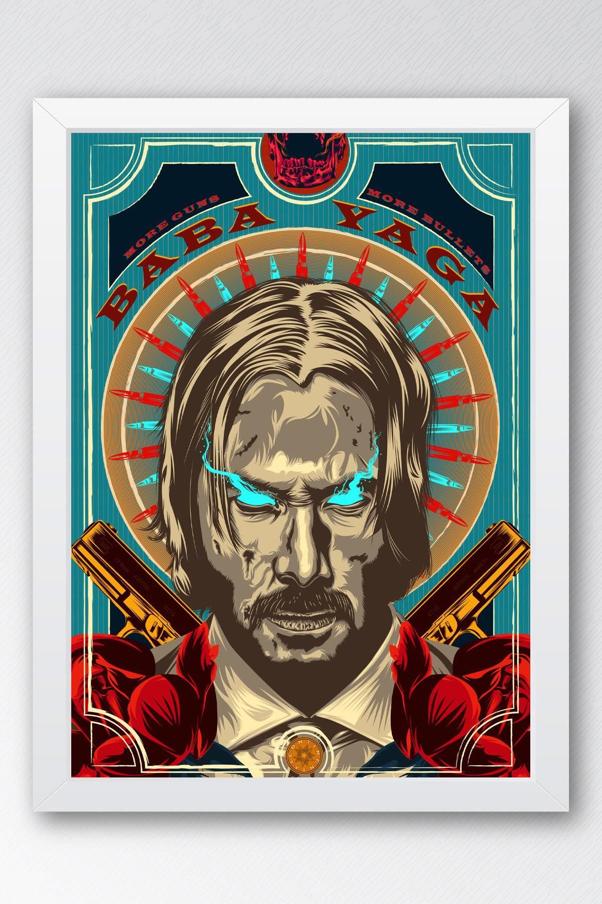 Saturn John Wick Baba Yaga Çerçeveli Tablo - Film Posteri Tablo