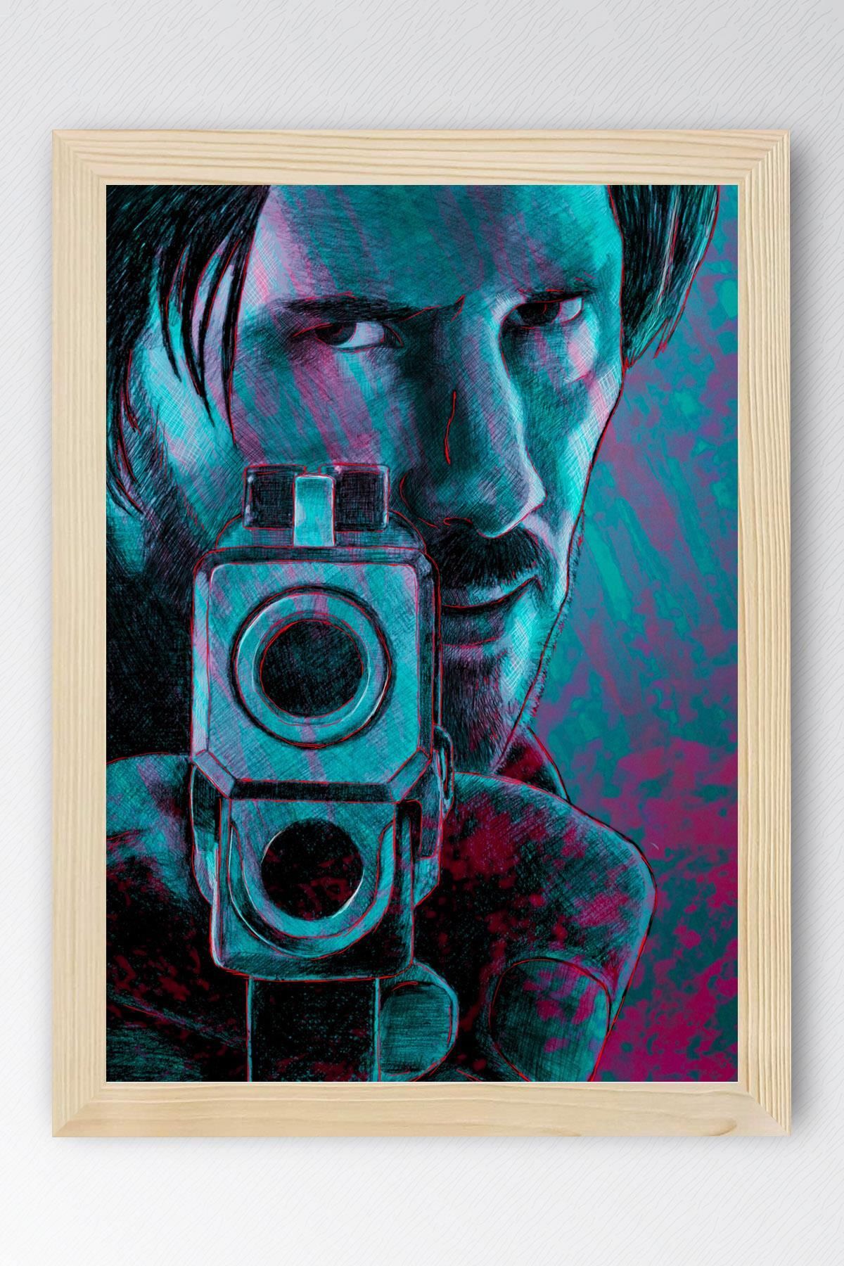 Saturn John Wick Çerçeveli Tablo - Film Posteri Tablo