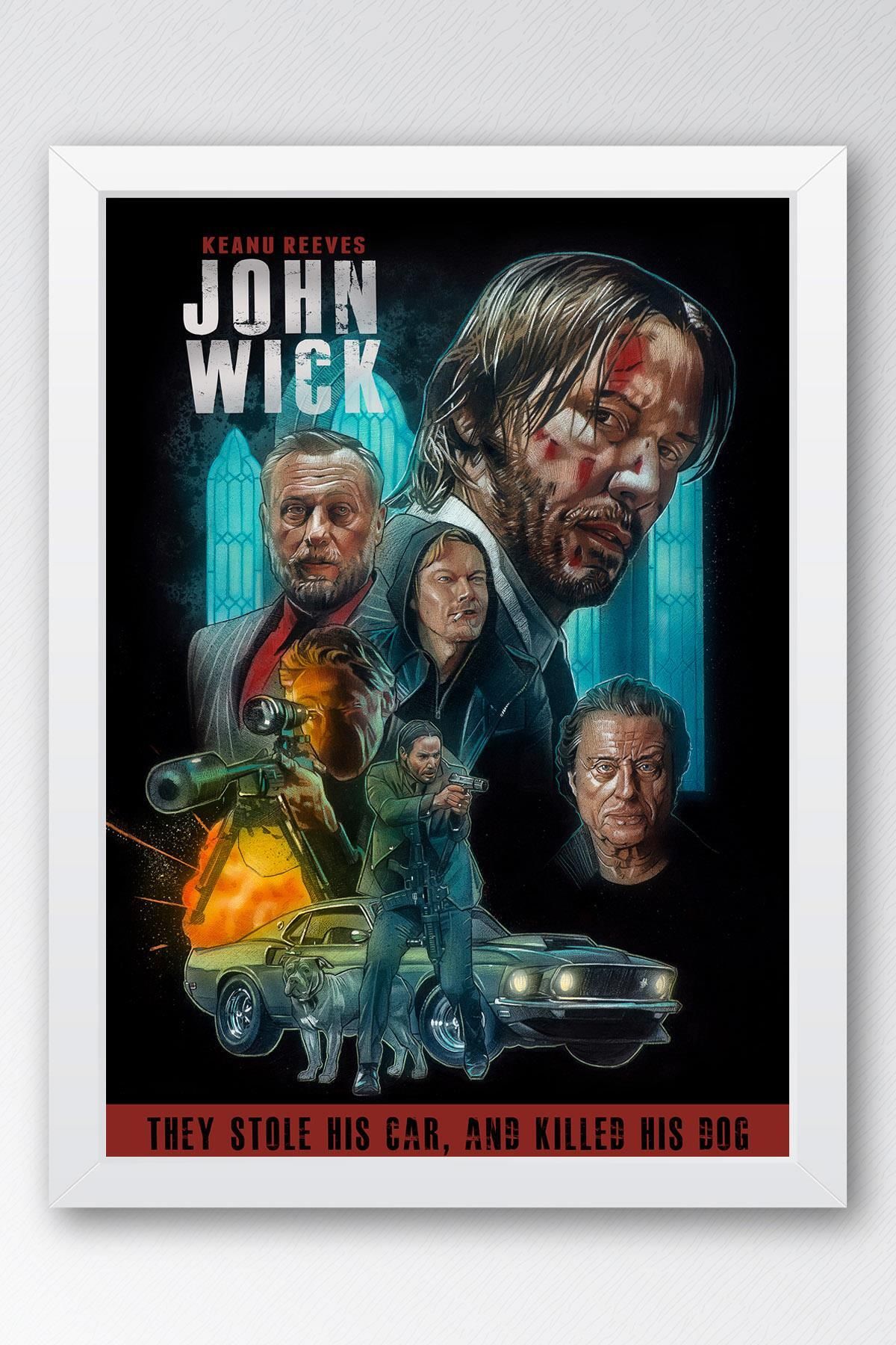 Saturn John Wick Çerçeveli Tablo - Film Posteri Tablo