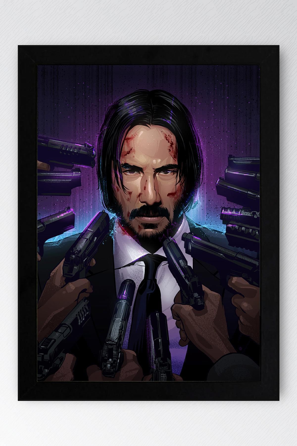 Saturn John Wick Çerçeveli Tablo - Film Posteri Tablo