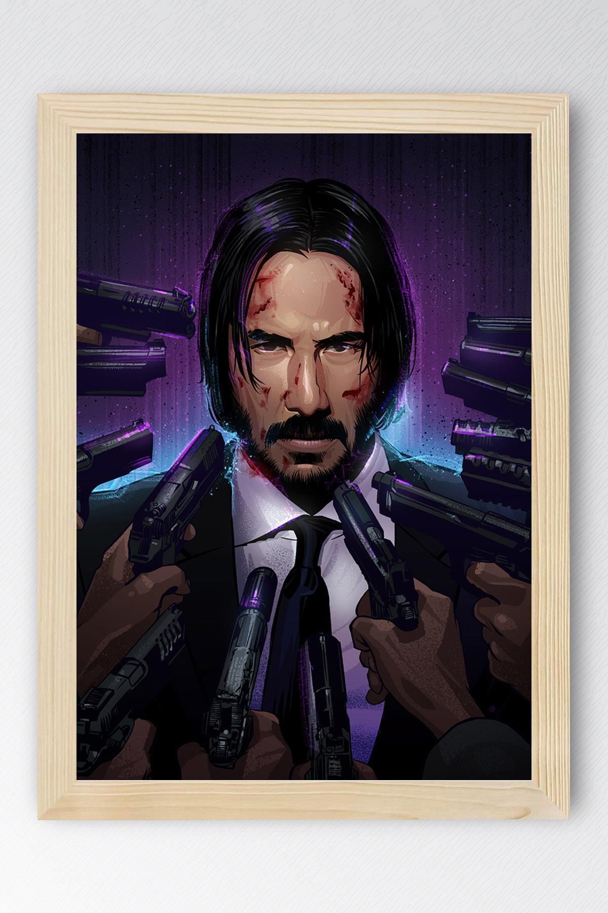 Saturn John Wick Çerçeveli Tablo - Film Posteri Tablo