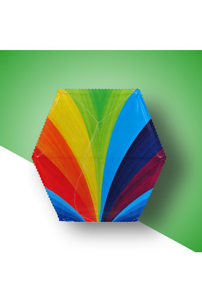 GÜLEN UÇURTMA Naylon Altıgen Uçurtma / Rengarenk