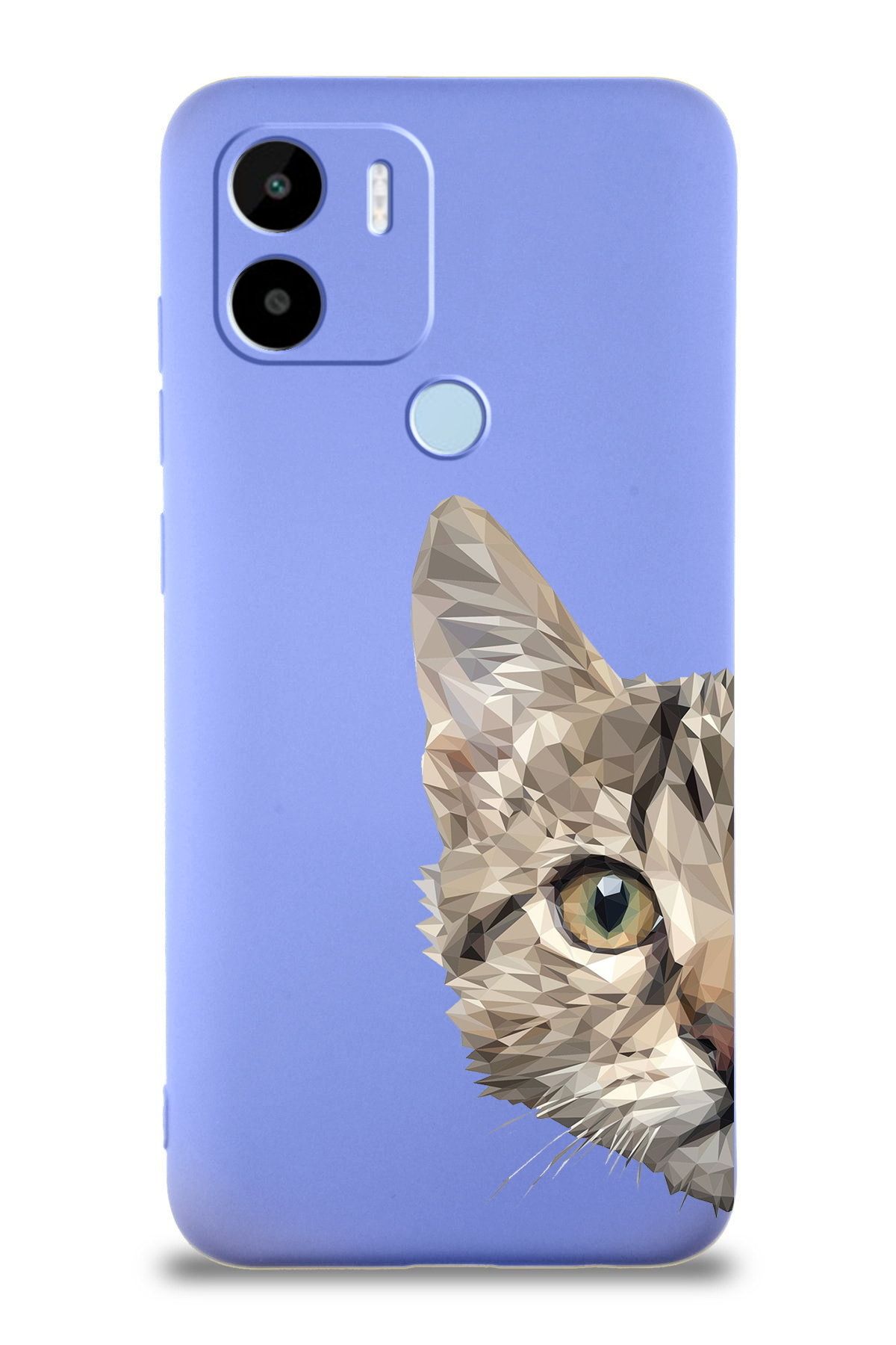 PrintiFy Xiaomi Redmi A1 / A2 Plus ile Uyumlu Catface Tasarımlı Lila Lansman Kılıf