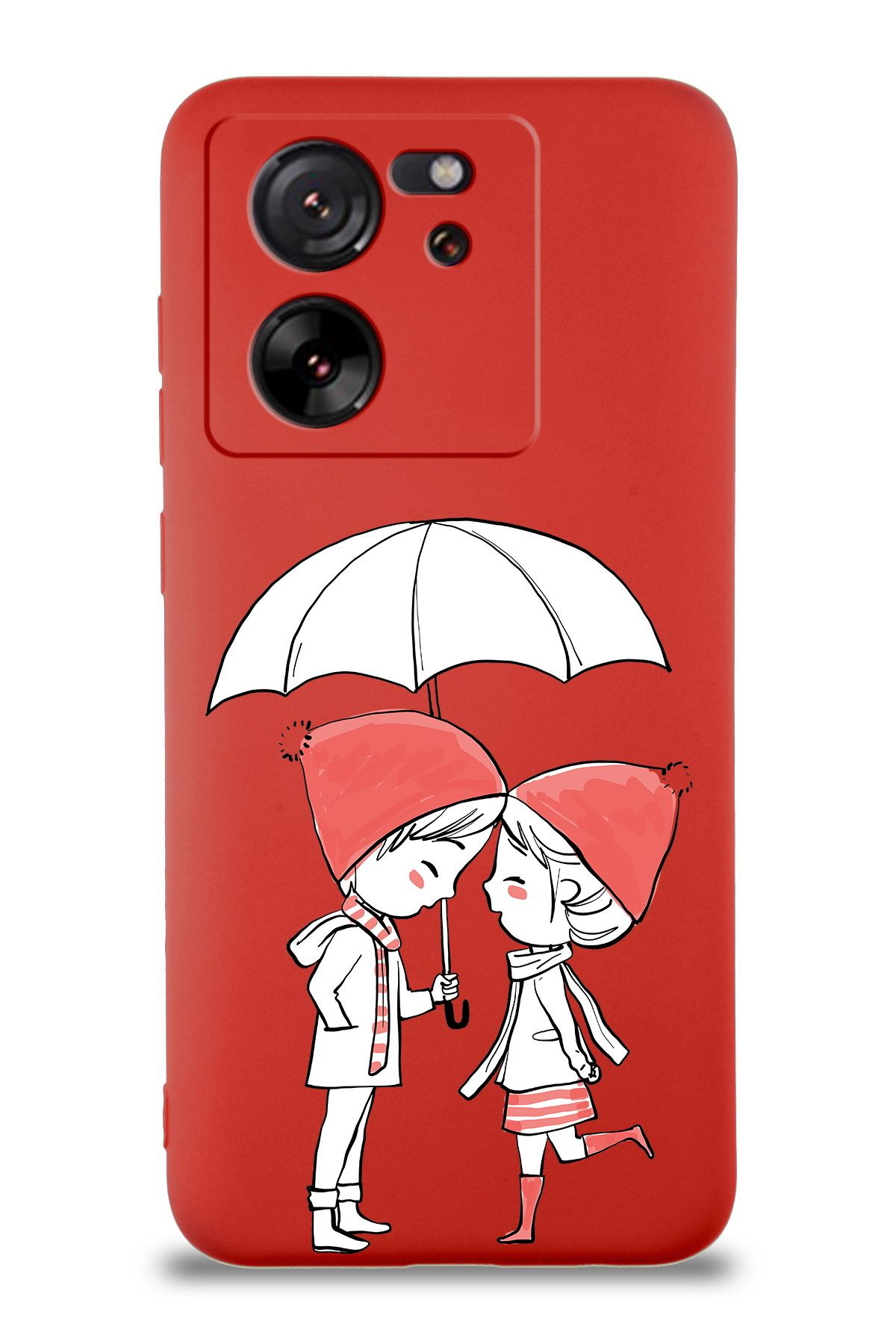 PrintiFy Xiaomi Mi 13T ile Uyumlu Aşk Tasarımlı Kırmızı Lansman Kılıf