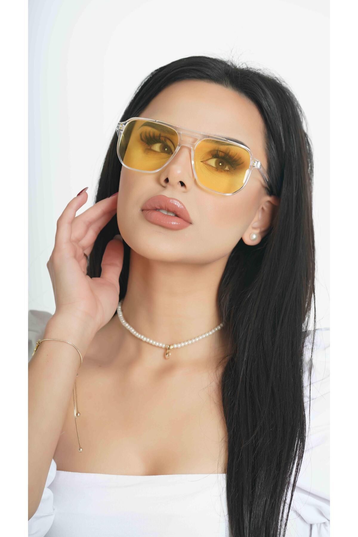 TomyHelf-Transparent Rectangular Unisex Sunglasses 4