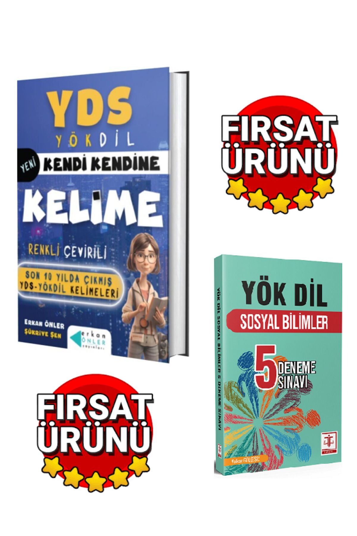 Tercih Akademi Yayınları Erkan Önler YDS YÖKDİL Kendi Kendine Kelime+YÖKDİL Sosyal 5 Deneme Seti(2Kitap)