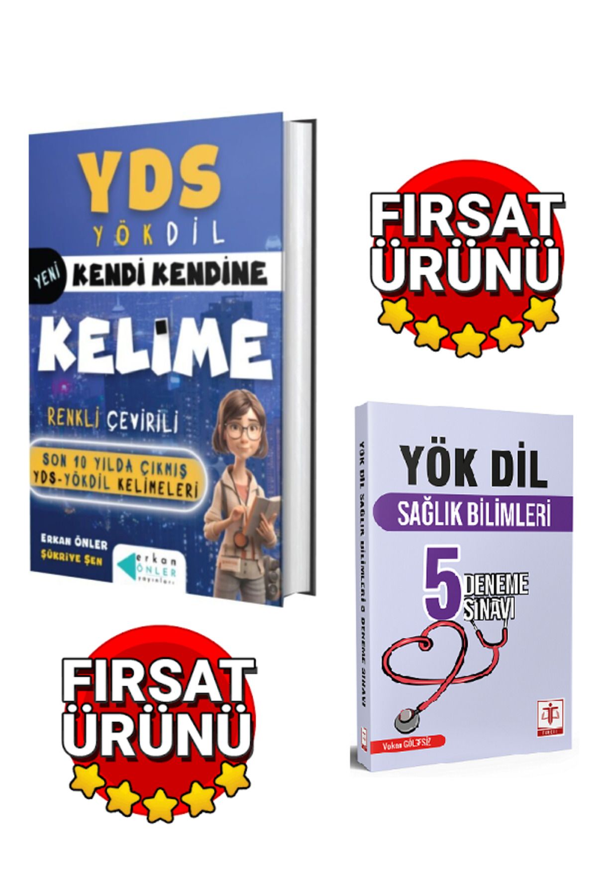 Tercih Akademi Yayınları Erkan Önler YDS YÖKDİL Kendi Kendine Kelime+YÖKDİL Sağlık 5 Deneme Seti(2Kitap)