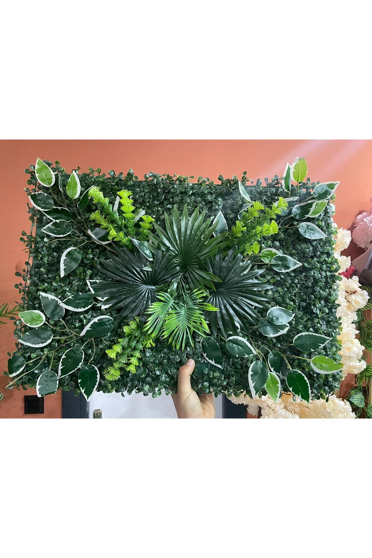 BK Peyzaj tasarım Yapay Çiçek Duvar Kaplama 40*60 Cm Panel Şimşir Dik Duvar Uygulama  Dikey Bahçe