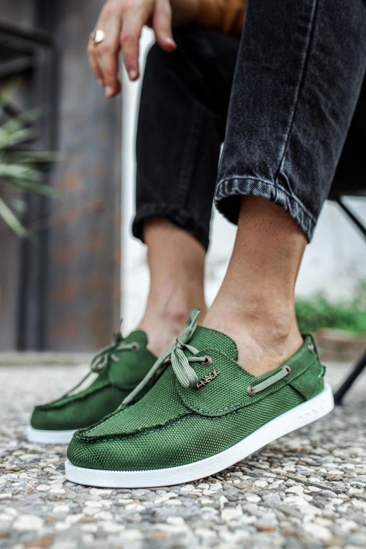 Knack-Pantofi de sezon din in verde - Model 008 1