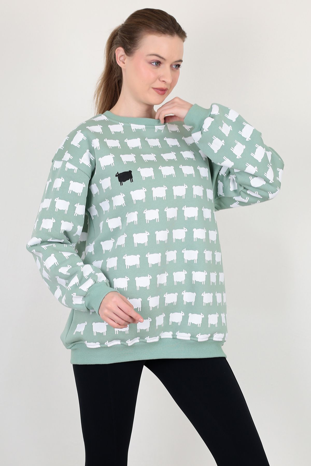 base up Pano Baskılı Sweatshirt