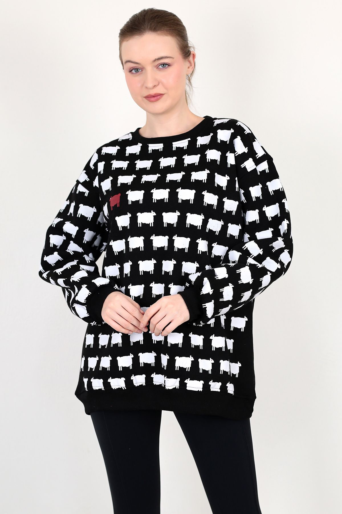 base up Pano Baskılı Sweatshirt