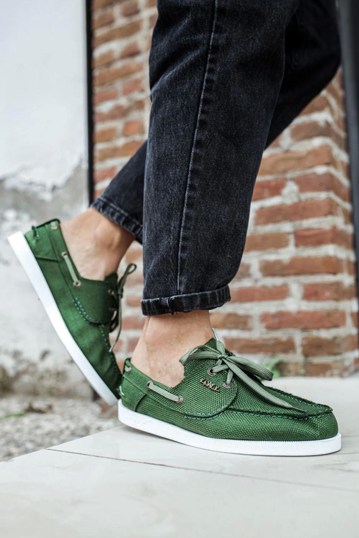 Knack-Pantofi de sezon din in verde - Model 008 6