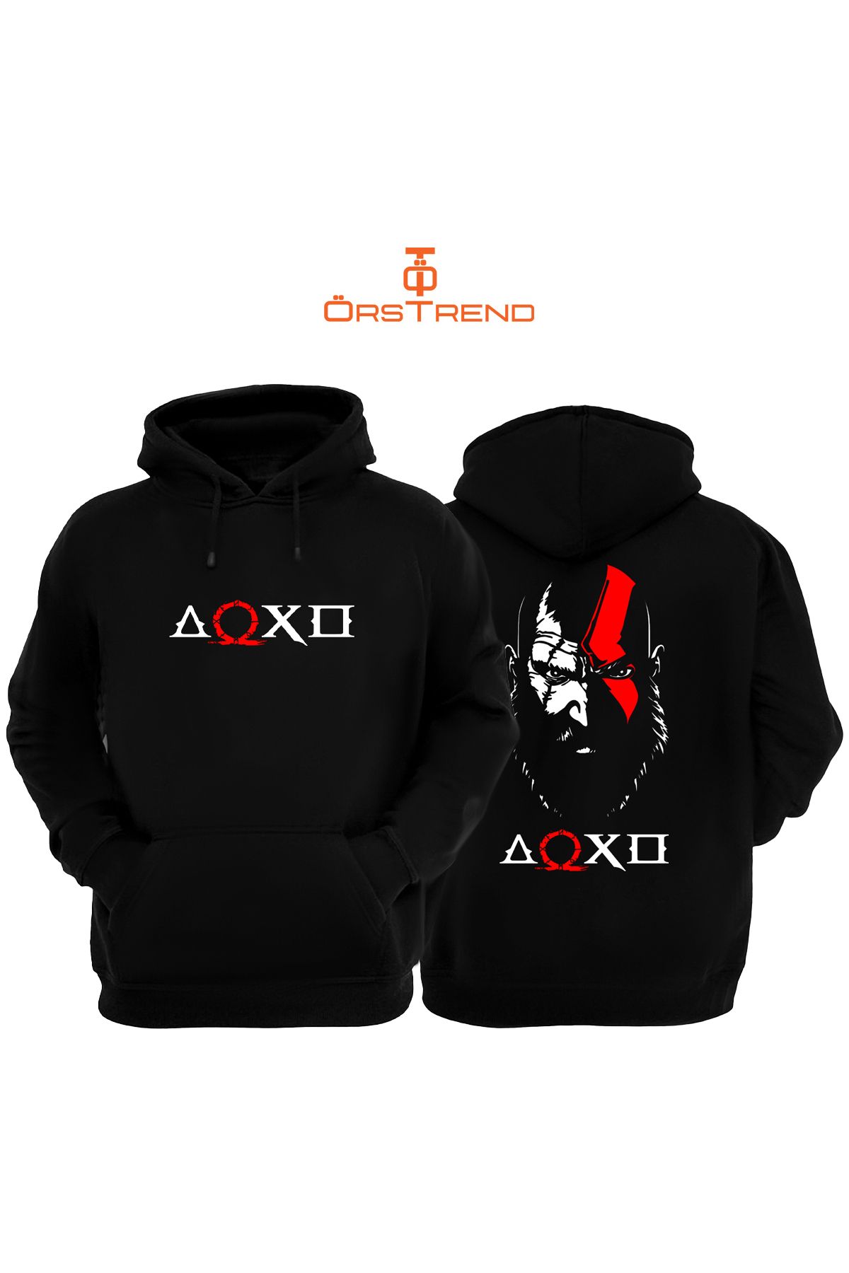 ÖRSTREND God of War Baskılı Unisex Kapşonlu Sweatshirt