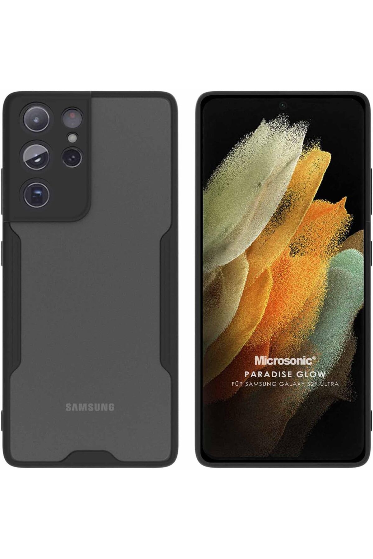 STOREMAX lbstorex Galaxy S21 Ultra için Kılıf Paradise Glow Siyah [Galaxy S21 Ultra ile Uyumlu Kılıf - S