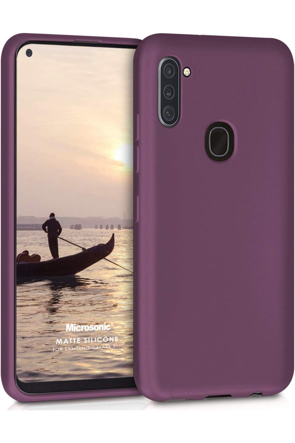 STOREMAX lbstorex Matte Silicone Galaxy A11 için Kılıf Mor [Galaxy A11 ile Uyumlu Kılıf - Mor] Newdsng