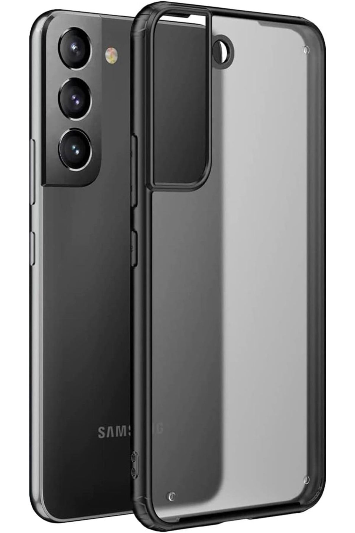 STOREMAX cmllashop Galaxy S22 için Kılıf Frosted Frame Siyah [Galaxy S22 ile Uyumlu Kılıf - Siyah] 5420