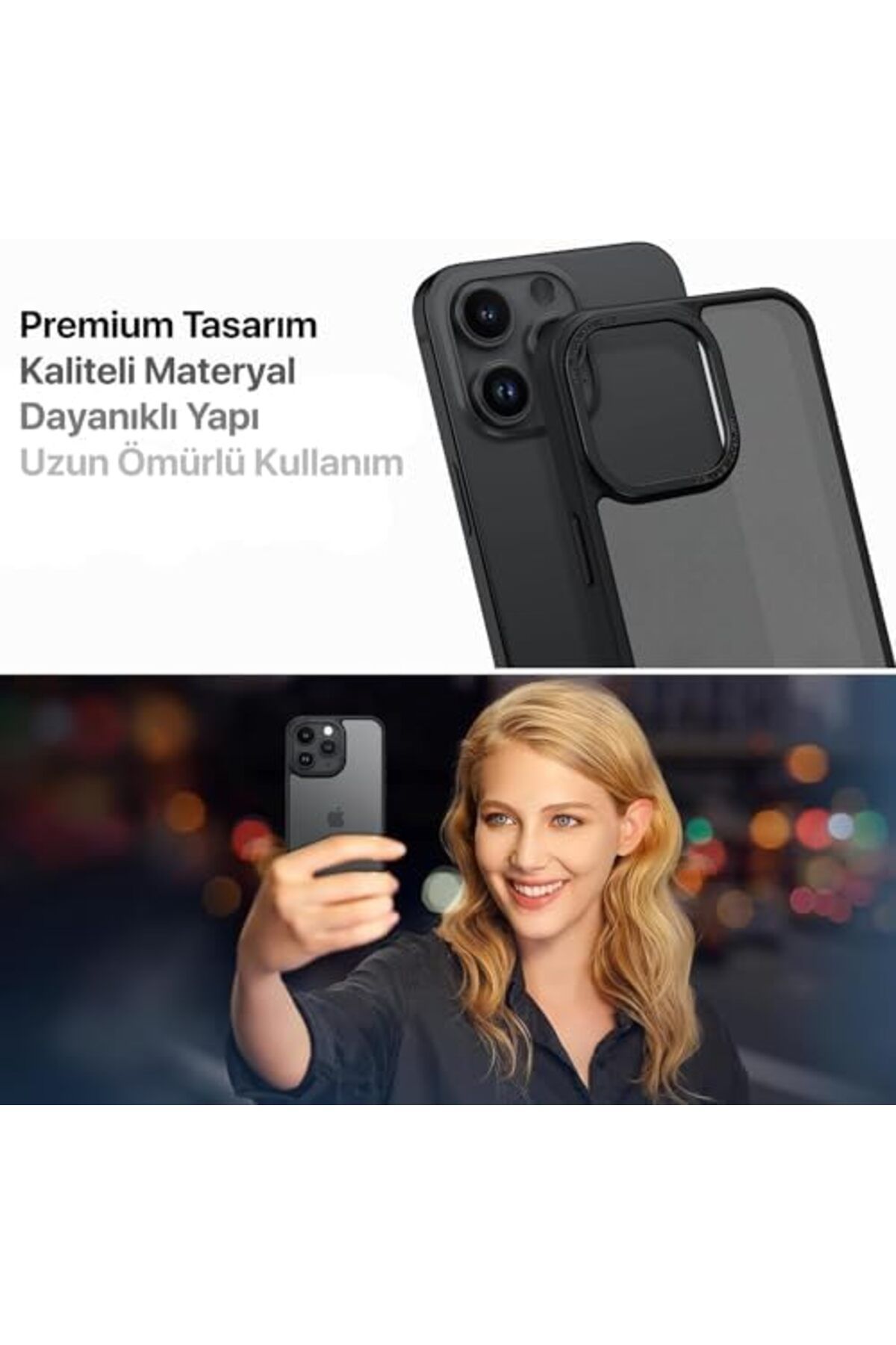 STOREMAX cmllashop iphone 12 Pro Max için Mat Hybrid Materyal Metal Kamera Korumalı ve Metal Tuş Takımlı