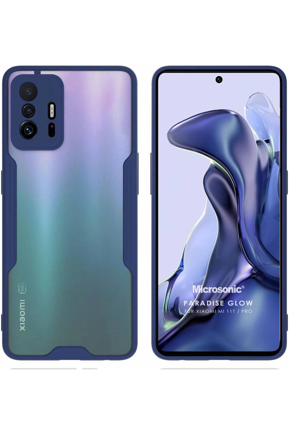 STOREMAX srhtDS Xiaomi Mi 11T için Kılıf Paradise Glow Lacivert [Mi 11T ile Uyumlu Kılıf - Lacivert] Des