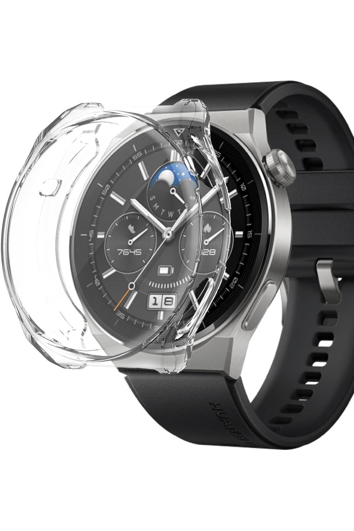 STOREMAX glpzr Watch GT 3 Pro 46mm Titanyum için Kılıf 360 Full Round Soft Silicone Şeffaf [Watch GT3 Pro