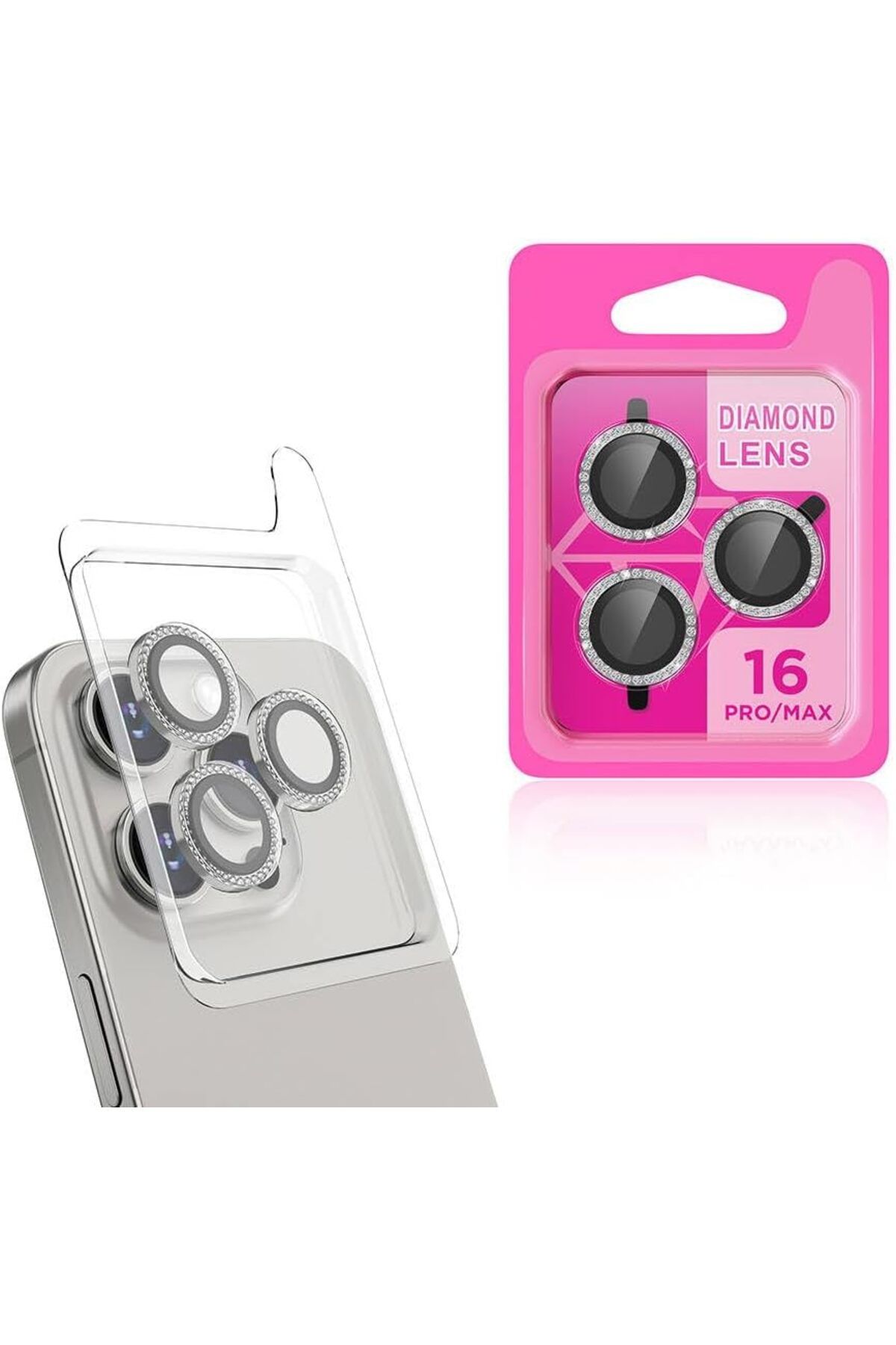 STOREMAX cmllashop İle Uyumlu iPhone 16 Pro iPhone 16 Pro Max CL-06 Kamera Lens Koruyucu Titanyum-Gri 54209