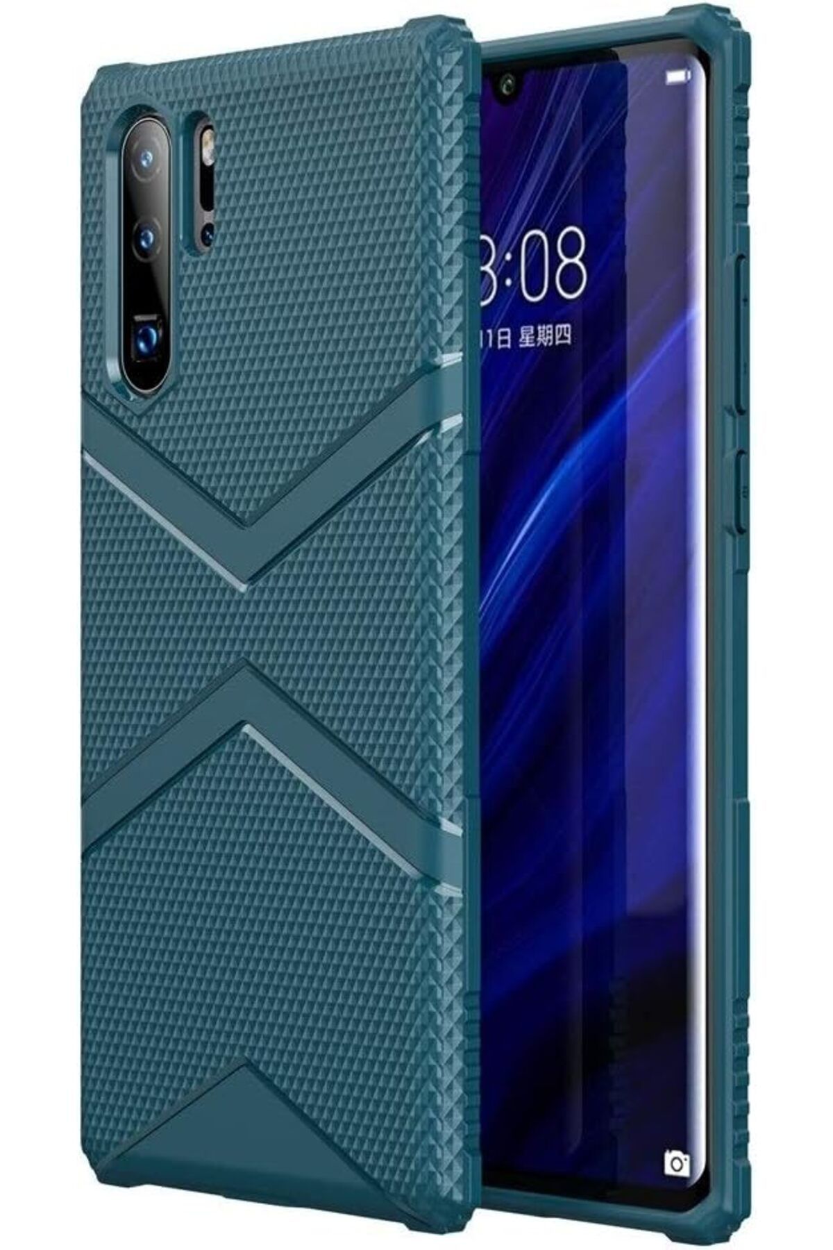 STOREMAX htpshopmx Kılıf Kapak, P30 Pro Elmas Kalkan TPU Düşme Koruma Kılıfı (Siyah) (Renk: Lacivert)