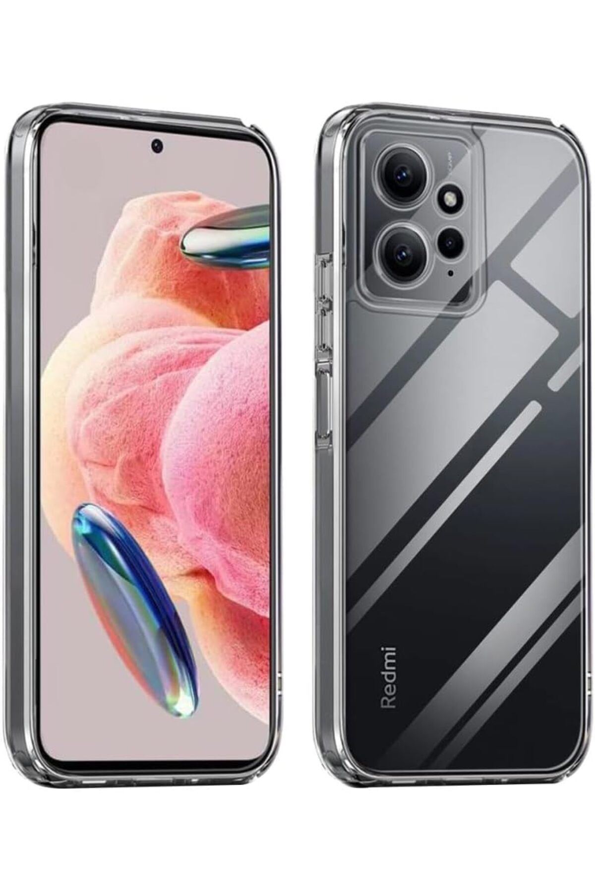 STOREMAX lbstorex Trend Xiaomi Redmi Note 12 4G Şeffaf Kılıf Kamera Korumalı Şeffaf Silikon Kılıf, Kam