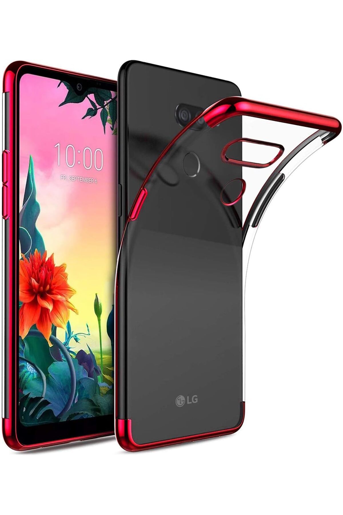 STOREMAX cmllashop LG K40s Kılıf Skyfall Transparent Clear Kırmızı 542093