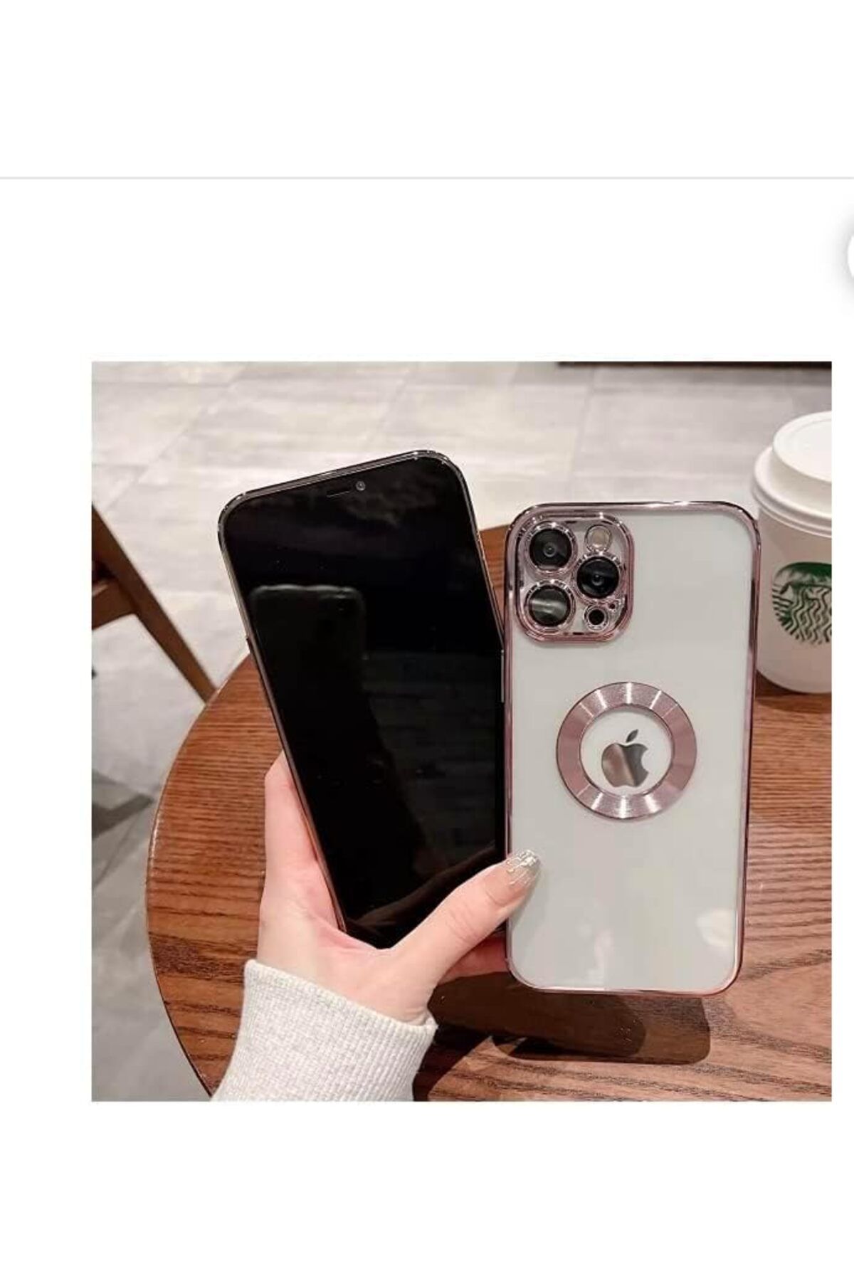 STOREMAX cmllashop aks iPhone 13 pro Max uyumlu lens korumalı lazer kılıf rose gold 542093