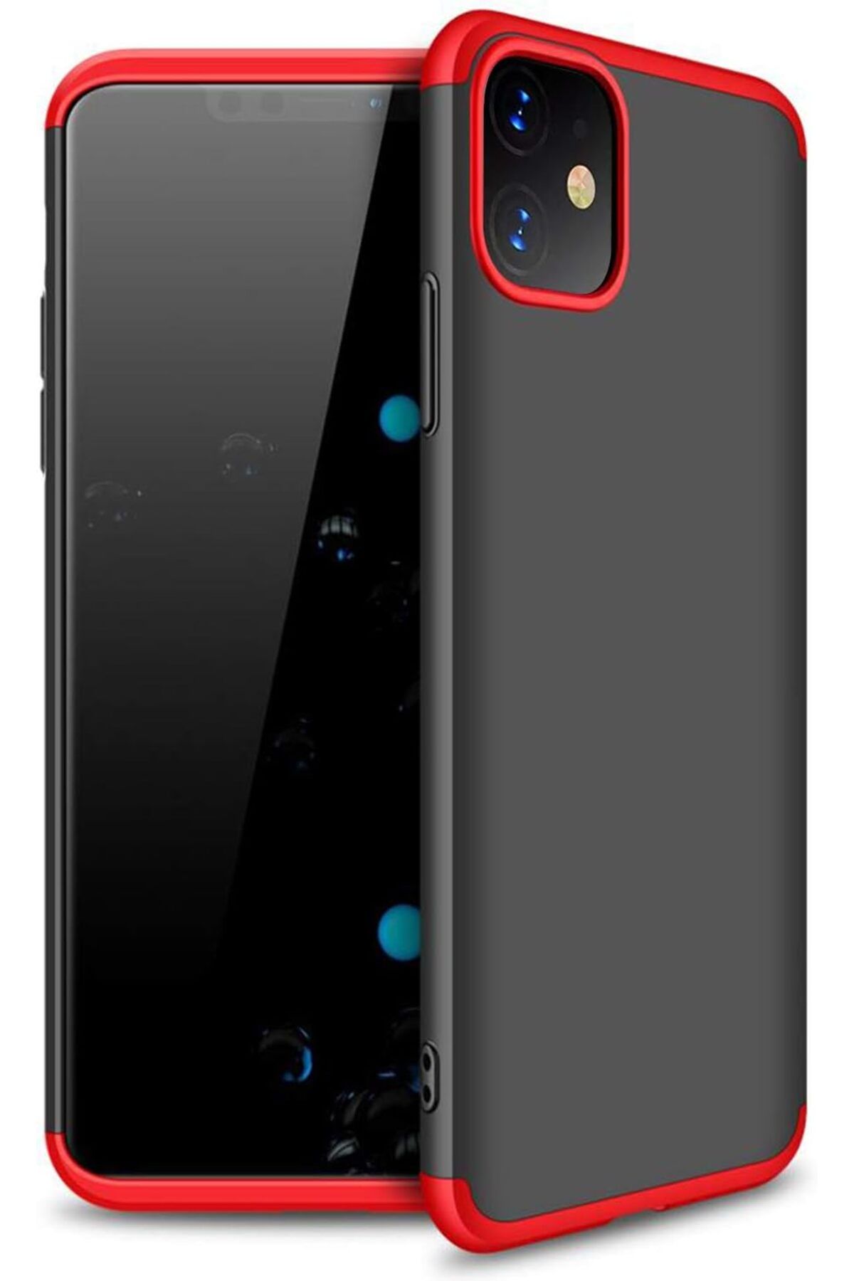 STOREMAX cmllashop iPhone 11 (6.1'') için Kılıf Double Dip 360 Protective Siyah Kırmızı [iPhone 11 ile