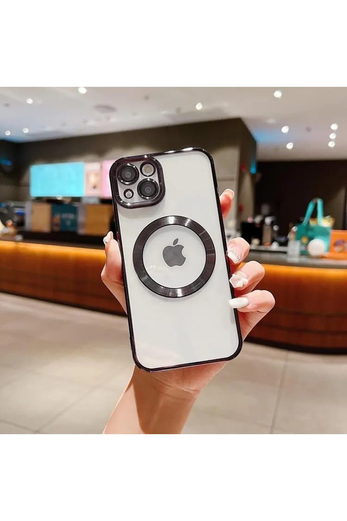STOREMAX bystoreby AKSESUAR iphone 14 (6.1) inç Laser Silikon Arkası Şeffaf Kamera Korumalı Logo Detaylı