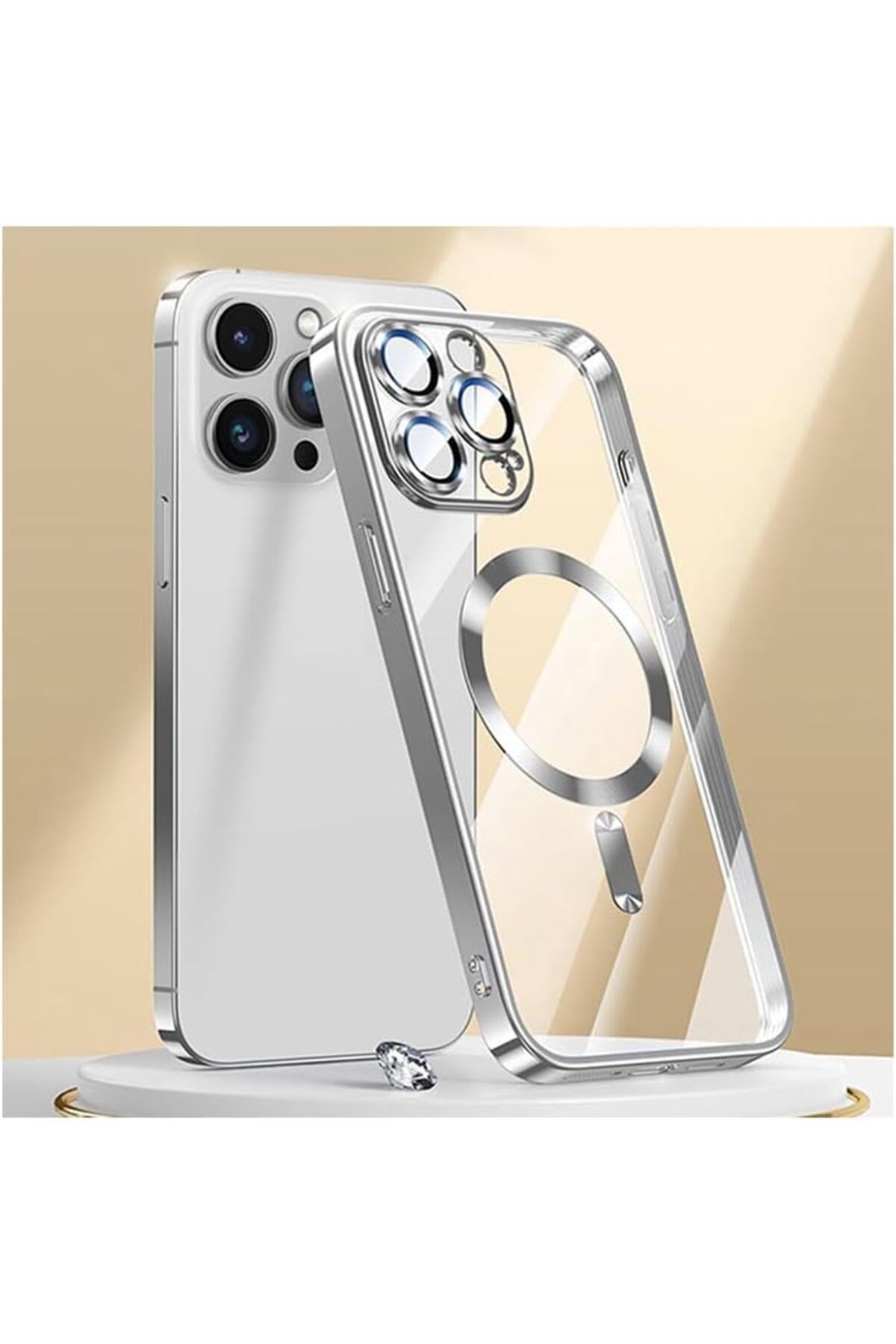 STOREMAX dlshop 15 Pro Uyumlu Kılıf Kamera Lens ve Hoparlör Toz Korumalı Kablosuz Şarj Özellikli Esnek