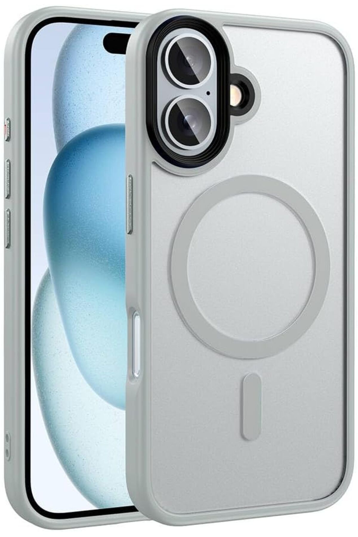 STOREMAX dlshop İle Uyumlu iPhone 16 Kılıf Mat Arka Yüzey Wireless Şarj Özellikli ZORE Flet Magsafe Kap