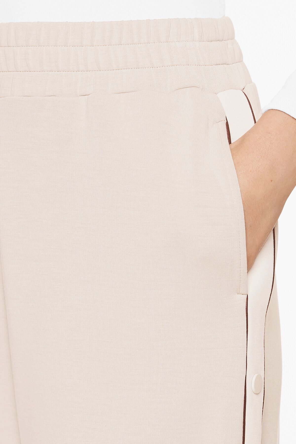 Oysho-Wide-leg trousers with soft-touch modal, piping and buttons 5