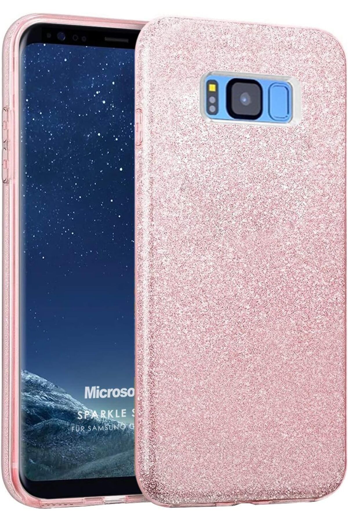 STOREMAX nffashopm Galaxy S8 Plus Kılıf Sparkle Shiny Rose Gold storestarx 1051353