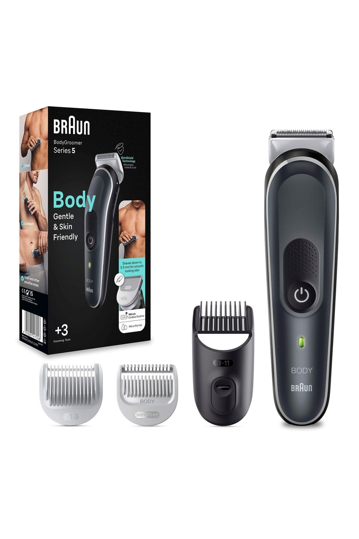 Braun BodyGroomer 5 BG 5340 SkinShield Teknolojisi 3 Ek Parçalı Vücut Bakım Seti