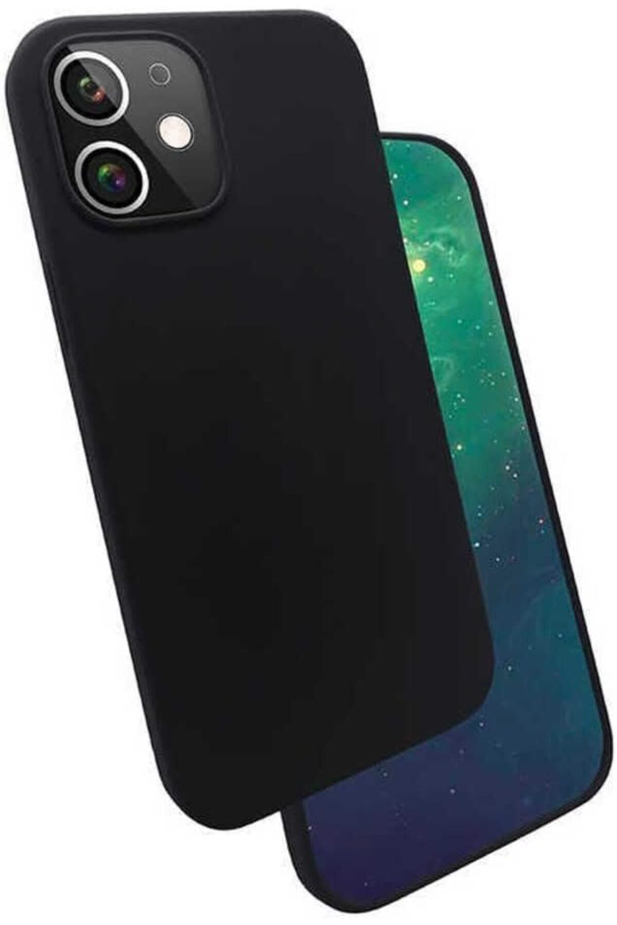 STOREMAX srhtDS İle Uyumlu iPhone 12 Pro Kılıf Silk Silikon, Siyah Desing shop 266450