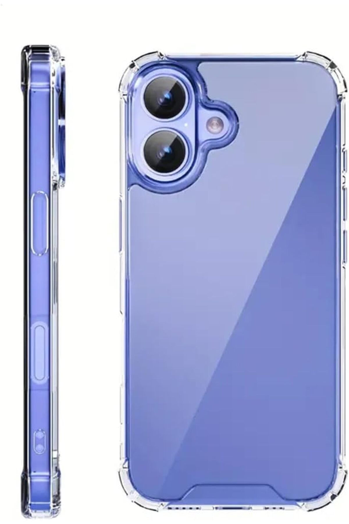 STOREMAX daiviolastore iPhone 16 Plus Uyumlu Kenar ve Darbe Korumalı Anti Shock Darbe Emici Şeffaf Silikon