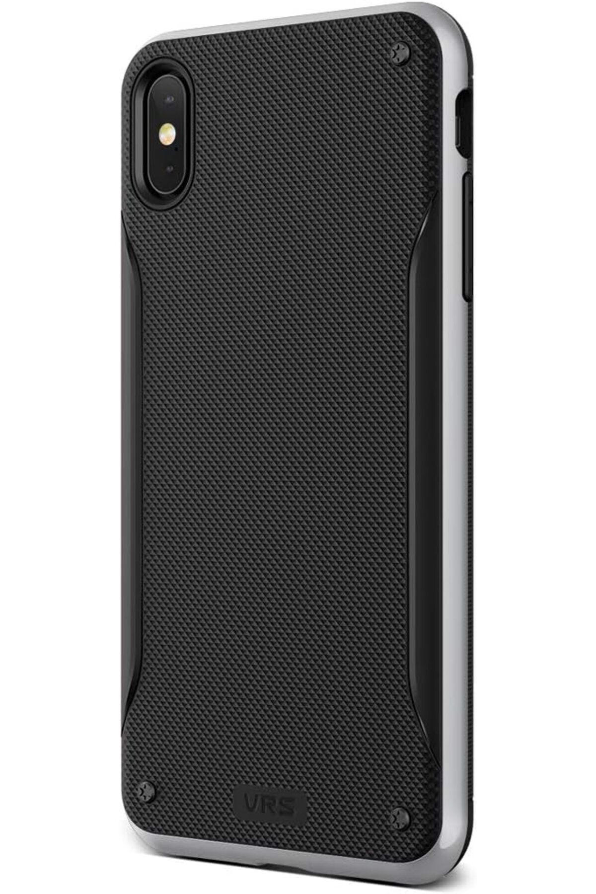 salesalbutik Design Vrs94185 İPhone Xs Max High Pro Uyumlu  Shield Kılıf, Arka Kapak Steel Silver