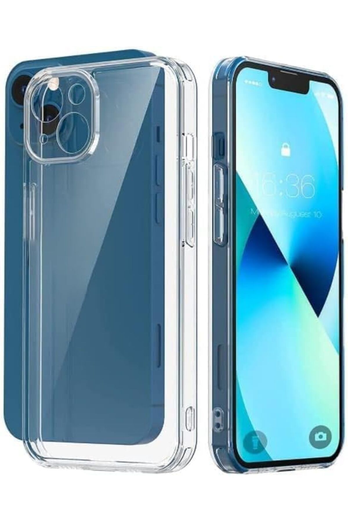 STOREMAX nffashopm AKSESUAR iPhone 13 Şeffaf Kılıf 13 (6.1') Şeffaf Silikon Kılıf Transparent iPhone 13
