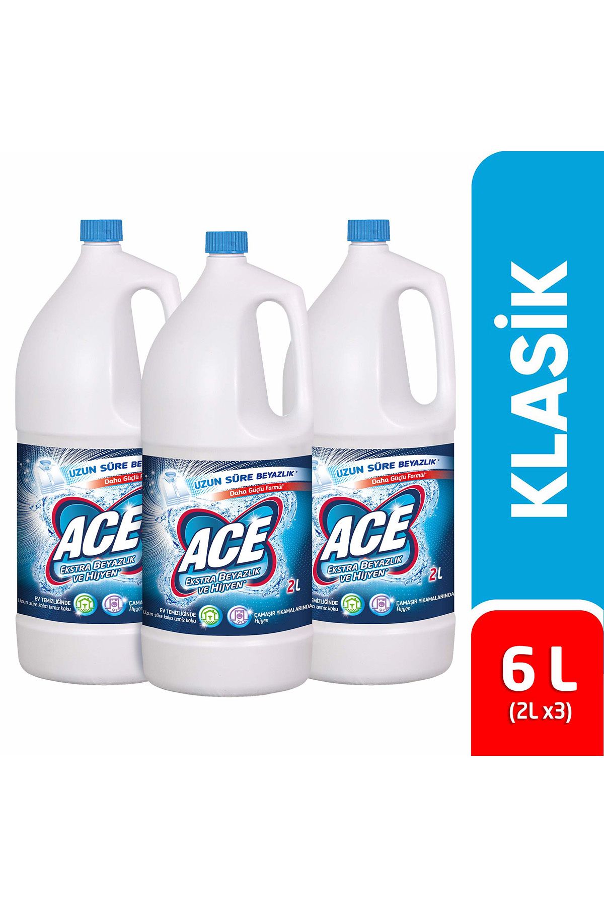 ACE ÇAMAŞIR SUYU KLASİK 2 LT X3 AVANTAJ PAKET